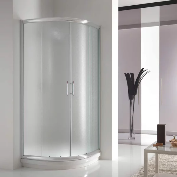 Box Doccia Semicircolare 80x80 cm 2 Ante Scorrevoli in Cristallo Opaco 5mm H185 Fosterberg Aarhus