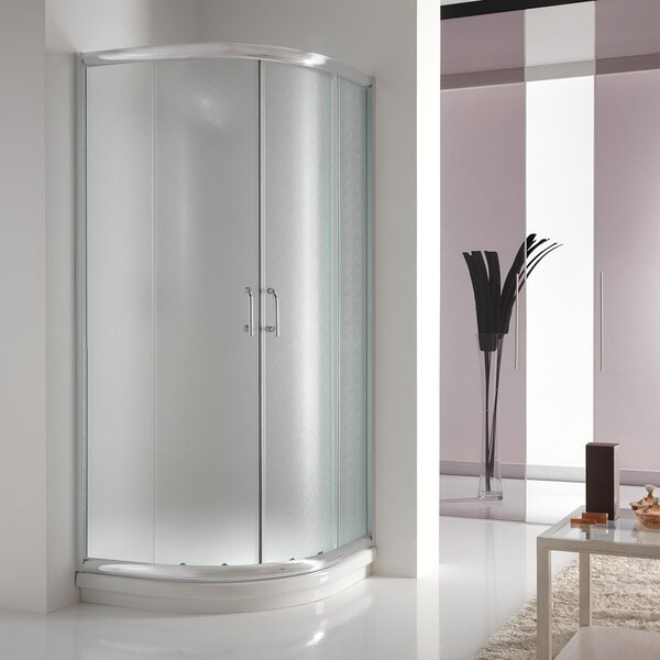 Box Doccia Semicircolare 2 Ante Scorrevoli In Cristallo Opaco 5mm Fosterberg Aarhus 90x90xH200 cm
