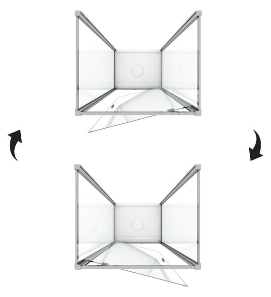 Box Doccia 3 Lati 1 Anta Battente In Cristallo Trasparente 6mm H185 Fosterberg Koge Trio 70x70x70xH185 cm