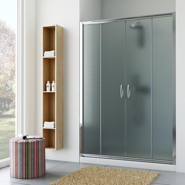 Porta Parete Doccia 2 Ante Scorrevoli In Cristallo H200 Fosterberg Randers 100xH200 cm