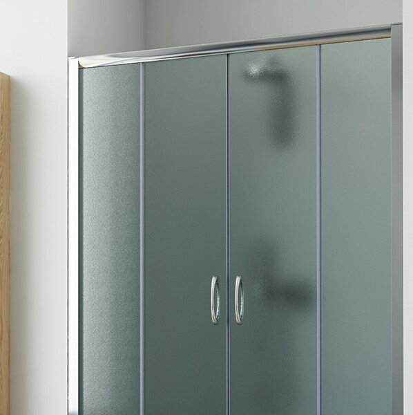 Porta Parete Doccia 130 cm 2 Ante Scorrevoli in Cristallo Opaco H185 Fosterberg Randers