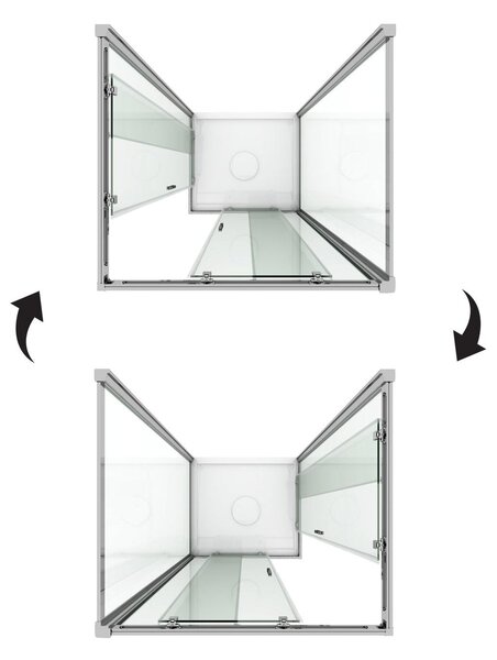Box Doccia 3 Lati 70x70x70 cm 2 ante Scorrevoli in Cristallo trasparente 6mm H185 Fosterberg Vejle Trio