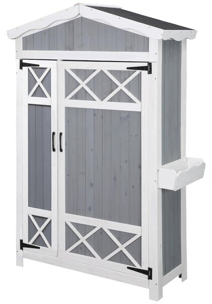 Casetta Box da Giardino 132x50x184 cm in Legno Grigio