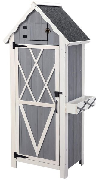 Casetta Box da Giardino 84x54x179 cm in Legno Grigio