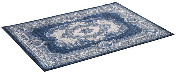 Tappeto Moderno per Interni 200x140 cm in Poliestere Effetto Vellutato Blu