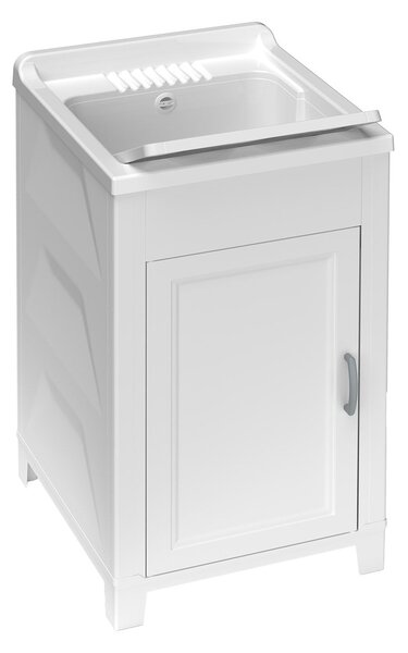 Mobile Lavatoio 45x50x85 cm 1 Anta in Resina Bianco