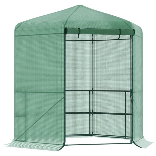 Serra da Giardino 3 Ripiani 225x194x215 cm in Acciaio e Polietilene Verde