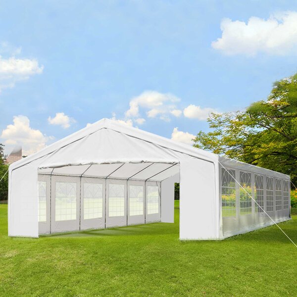 Tendostruttura con Pareti Removibili 12x6x3,2m in Acciaio e Polietilene Bianco