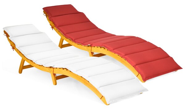 Costway Sdraio ergonomica in legno con cuscino e poggiatesta reclinabile, Lettino da giardino 190 x 55 x 52 cm