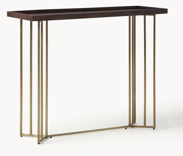 Consolle con piano in legno di mango Luca