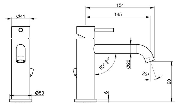 Rubinetto Miscelatore Monocomando Lavabo con Scarico in Acciaio Inox Satinato Nilo