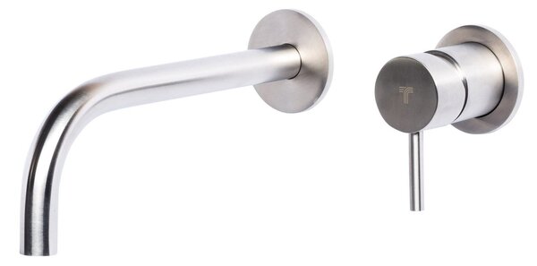 Rubinetto Miscelatore Monocomando Lavabo ad Incasso in Acciaio Inox Satinato Nilo