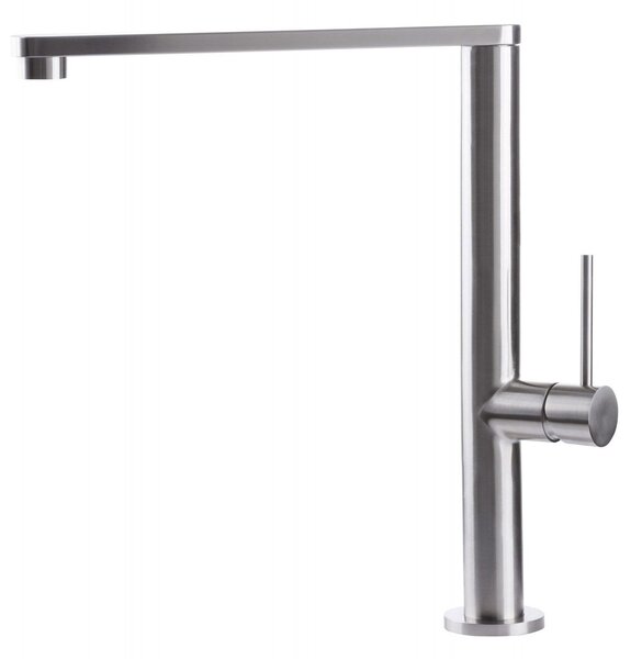 Rubinetto Cucina Miscelatore Monocomando Lavello Canna Piatta in Acciaio Inox River