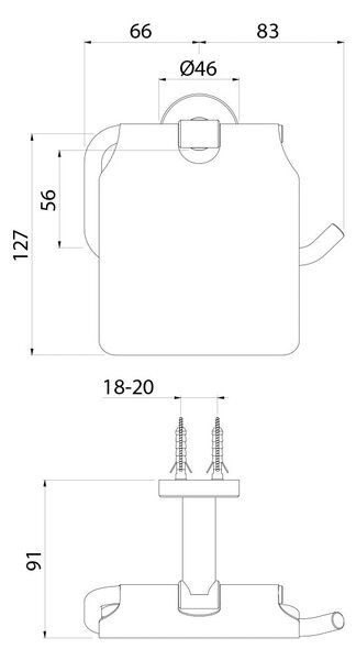 Porta Rotolo da Parete con Coperchio in Acciaio Inox Satinato Nilo