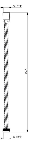 Flessibile per Doccetta 150 cm in Acciaio Inox Nilo