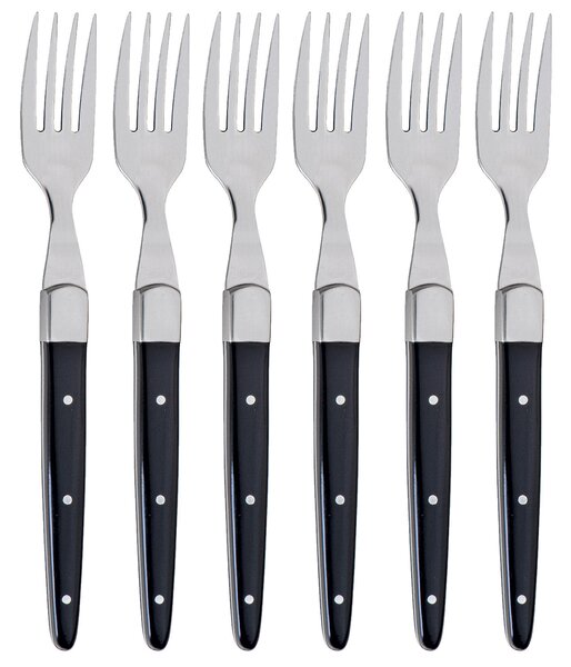 Set 6 Forchette in Acciaio Manico in Plastica Kiki Nero