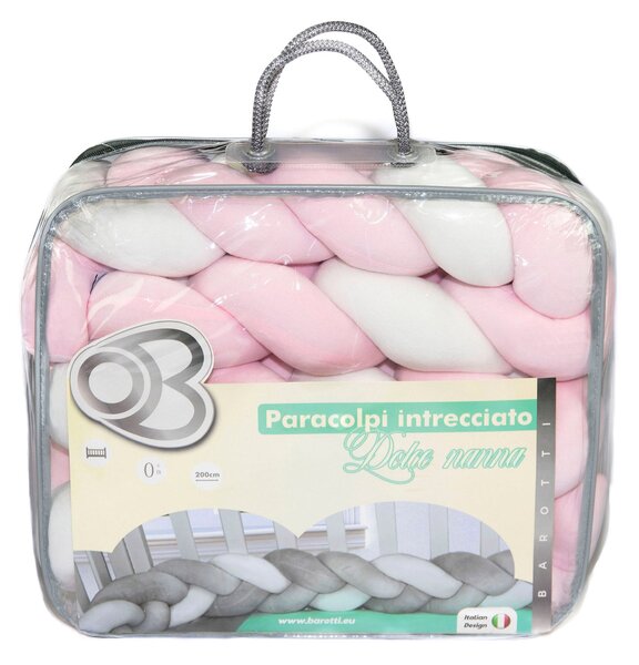 Paracolpi Treccia per Culla Riduttore 2m Dolce Nanna Rosa