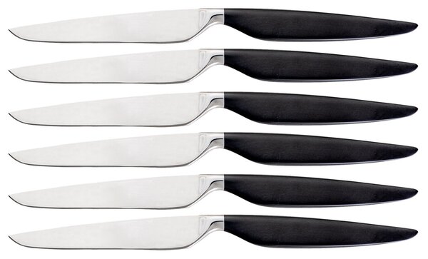 Set 6 Coltelli da Tavola Lama Liscia in PVD e Acciaio Inox Magnolia Nero