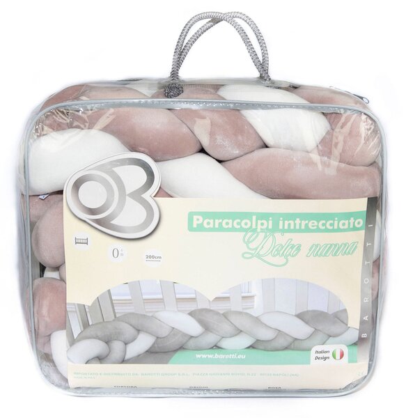 Paracolpi Treccia per Culla Riduttore 2m Dolce Nanna Tortora