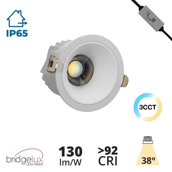 Faro LED Incasso 12W Foro Ø75mm IP65 CCT BRIDGELUX LED Bianco Variabile Colore Bianco Variabile CCT