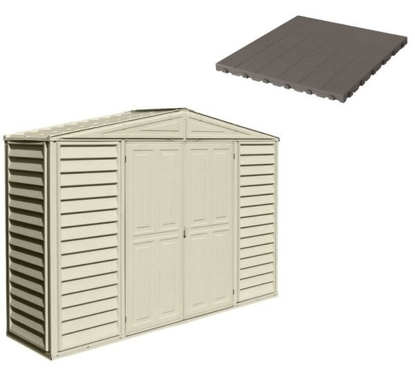 Pavimento per Casetta Box da Giardino 320x81x233 cm in Plastica Grigio