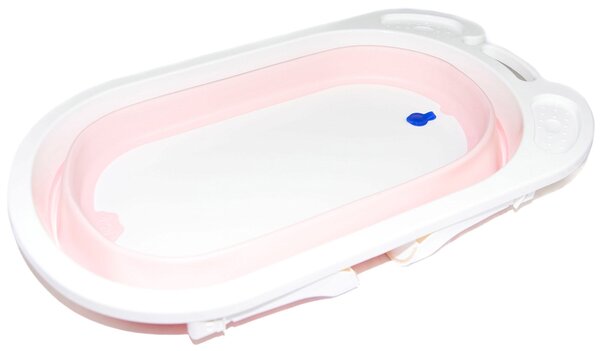 Vaschetta Bagnetto per Neonati Antiscivolo Pieghevole con Scarico Rosa