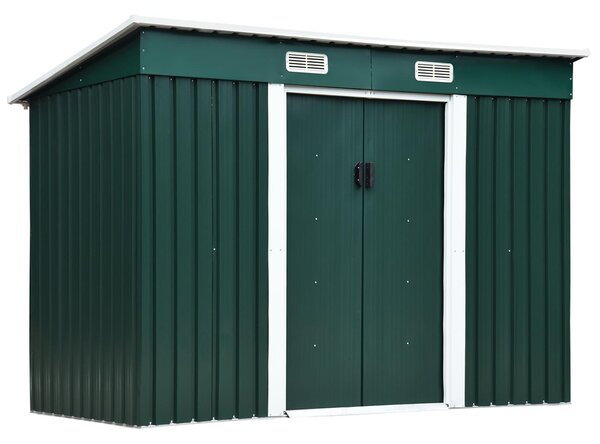Casetta Box da Giardino 255x133x182 cm in Acciaio Verde