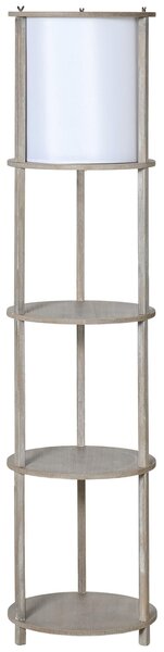 Lampada da Terra 3 Ripiani 35x35x154 cm E27 in Legno e PVC