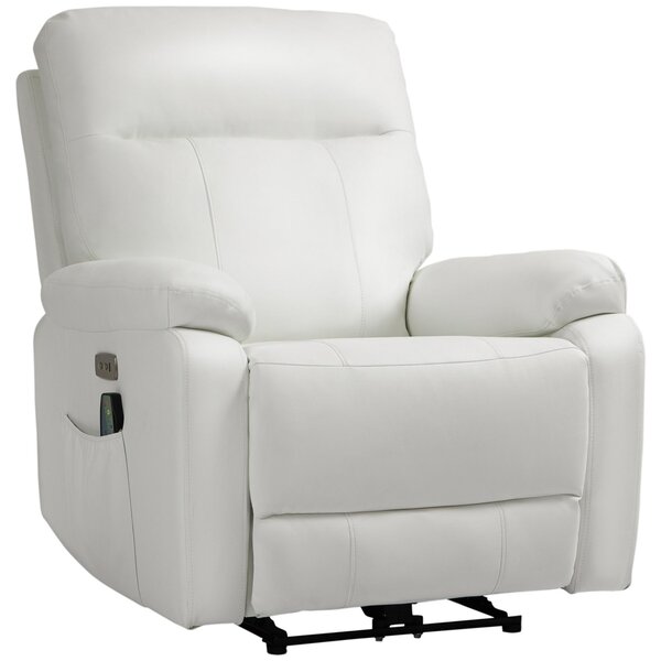 Poltrona Relax Massaggiante 93x76x98 cm con Telecomando Bianca