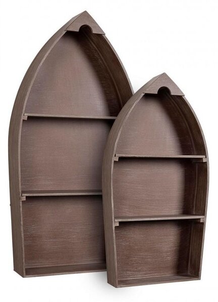 Set 2 Mensole in MDF Marroni