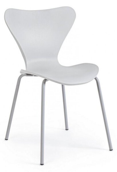 Set 4 Sedie 50x49,5x82 cm in Plastica Grigio Chiaro