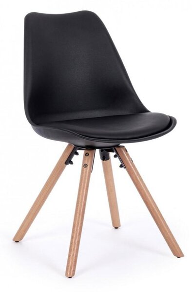 Set 4 Sedie 54x49x83,5 cm in Similpelle Nero