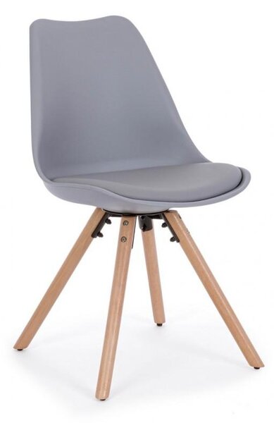 Set 4 Sedie 54x49x83,5 cm in Similpelle Grigio