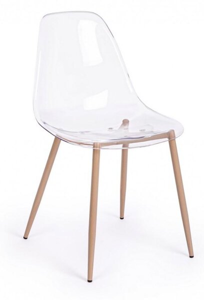 Set 4 Sedie 53x46x82 cm in Policarbonato Trasparente