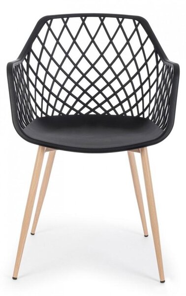Set 4 Sedie 58x54x85,5 cm in Plastica Nero