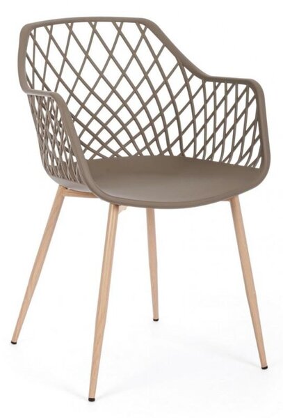 Set 4 Sedie 58x54x85,5 cm in Plastica Tortora