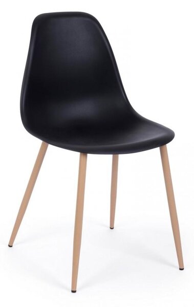 Set 4 Sedie 53x46x82 cm in Polipropilene Nero