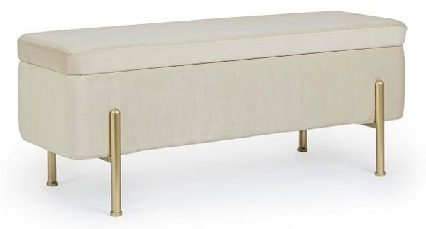 Panca Fondo Letto 2 Posti 110x42x42 cm con Vano Contenitore Irina Naturale