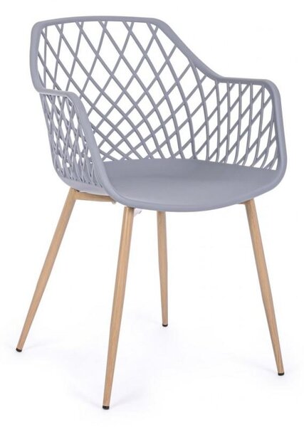 Set 4 Sedie 58x54x85,5 cm in Plastica Grigio