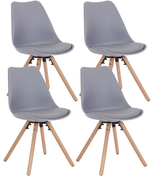 Set 4 Sedie 54x49x83,5 cm in Similpelle Grigio