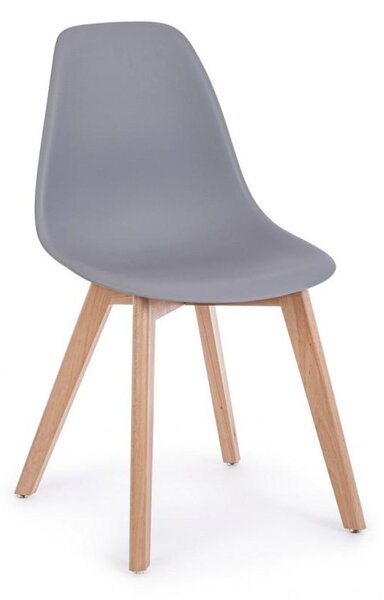 Set 4 Sedie 51,5x46,5x86 cm in Plastica Grigio