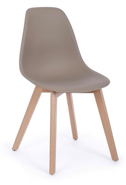 Set 4 Sedie 51,5x46,5x86 cm in Plastica Tortora