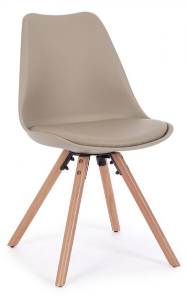 Set 4 Sedie 54x49x83,5 cm in Similpelle Tortora