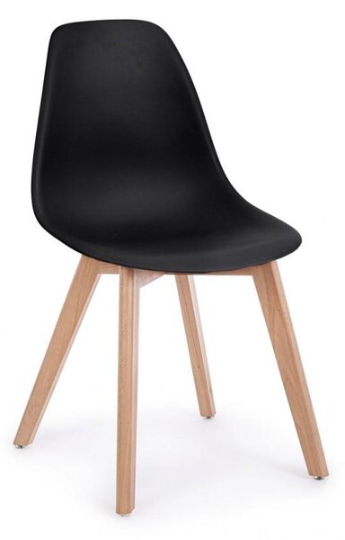 Set 4 Sedie 51,5x46,5x86 cm in Plastica Nero