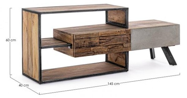 Mobile TV 2 Cassetti 145x40x60 cm in Legno