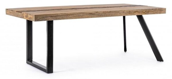 Tavolo da Pranzo 200x100x77 cm in Acciaio e Legno