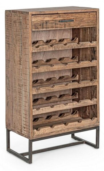Mobile Cantinetta Portabottiglie 1 Cassetto 60x32x107 cm in Legno