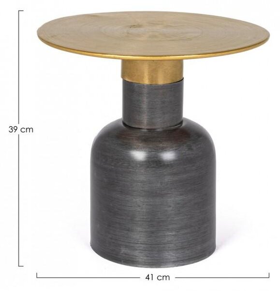Tavolino Basso Ø41x39 cm in Acciaio