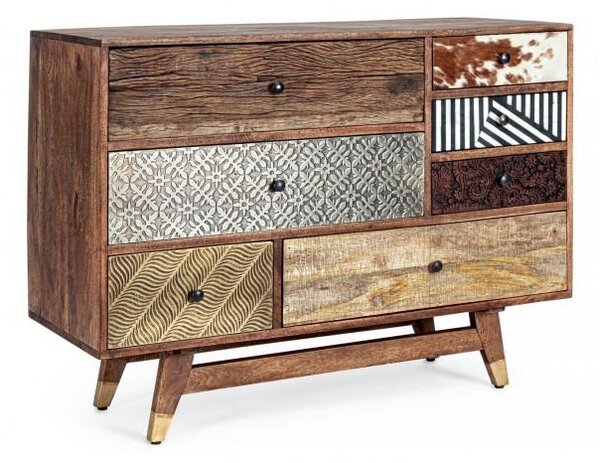 Cassettiera 7 Cassetti 110x40x80 cm in Legno