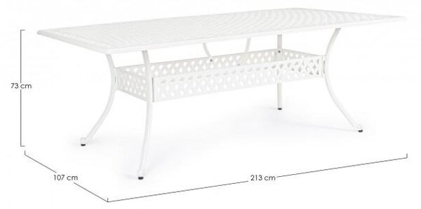 Tavolo da Giardino 213x107x73 cm in Alluminio Bianco